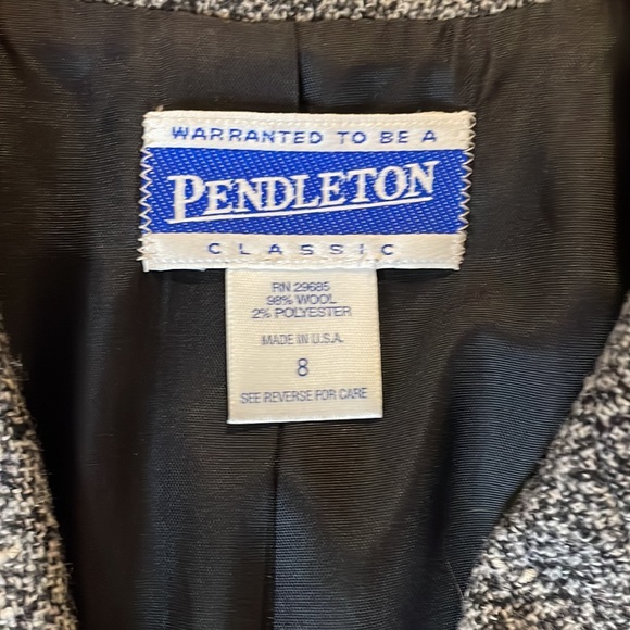 Vintage Pendleton Wool Jacket Blazer 8 Women’s Black Gray Grey - Picture 3 of 13